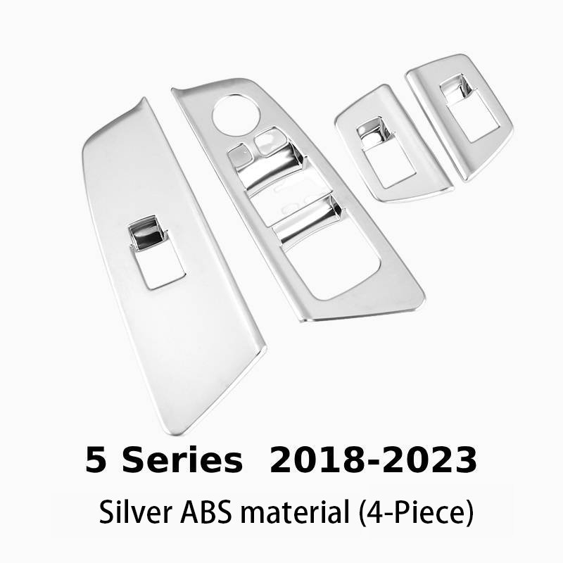 Asign Carbon Fiber Film & Stainless Steel Window Switch Frame Covers for BMW 3, 4, 5, 6, 7 Series, X1,X2, X3, X5 – 4PCS Interior Upgrade