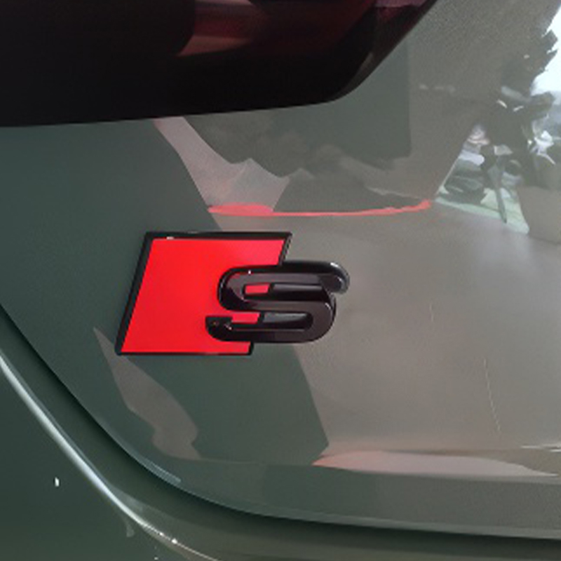 Asign Universal for Audi – S/RS Style "?" Emblem Sticker for Rear Trunk | Humorous Sport Badge