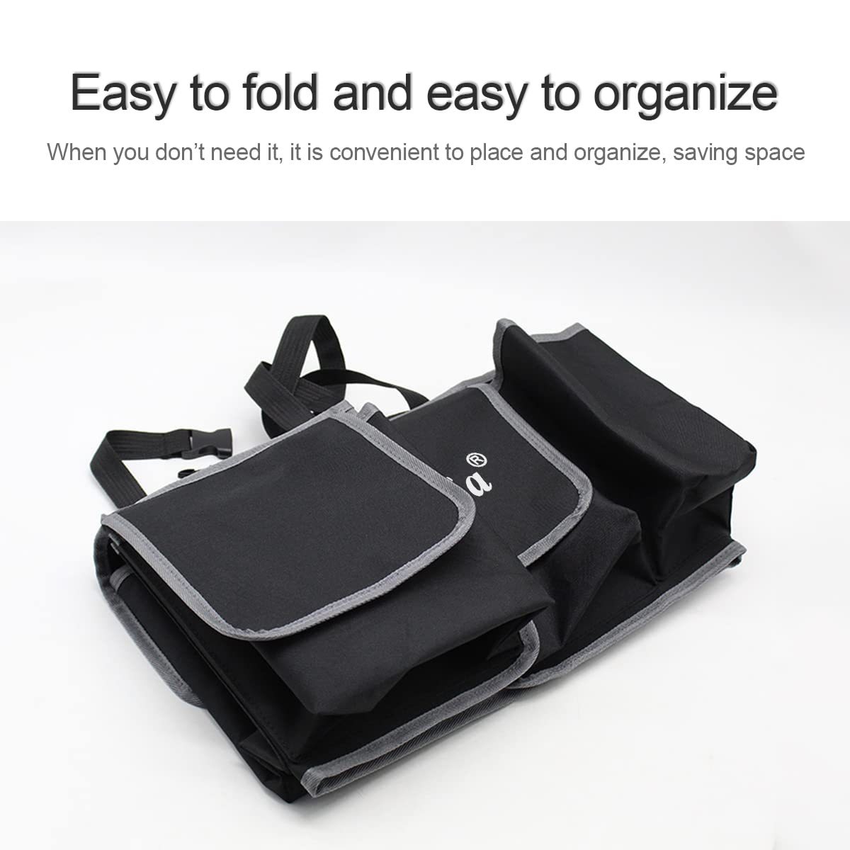 Asign Waterproof Collapsible Car Trunk & Backseat Organizer for SUV, Truck, MPV – 4-Pocket Cargo Storage Bag