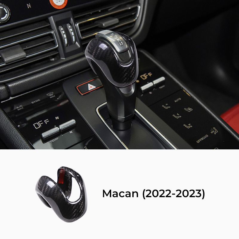 Asign Carbon Fiber Gear Shift Knob Cover for Porsche Macan/Cayenne/Panamera/911/718/Boxster/Cayman