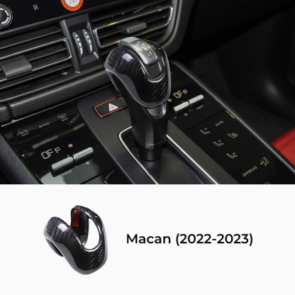 Asign Carbon Fiber Gear Shift Knob Cover for Porsche Macan/Cayenne/Panamera/911/718/Boxster/Cayman
