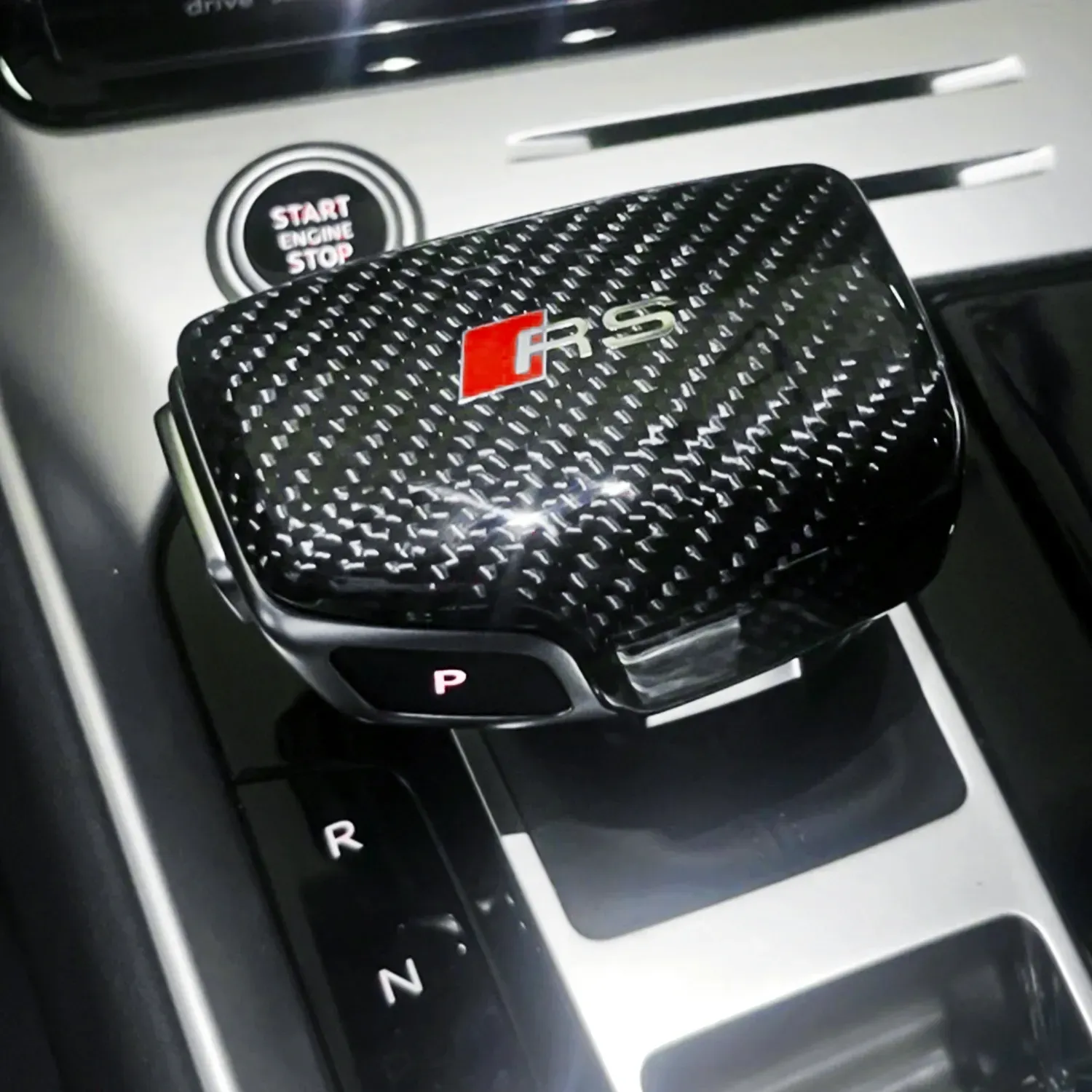 Audi B9.5 Carbon Fiber Interior Styling Kit: Gear Knob Trim, 7-Piece Dash Trims & Premium Alloy Key Cover