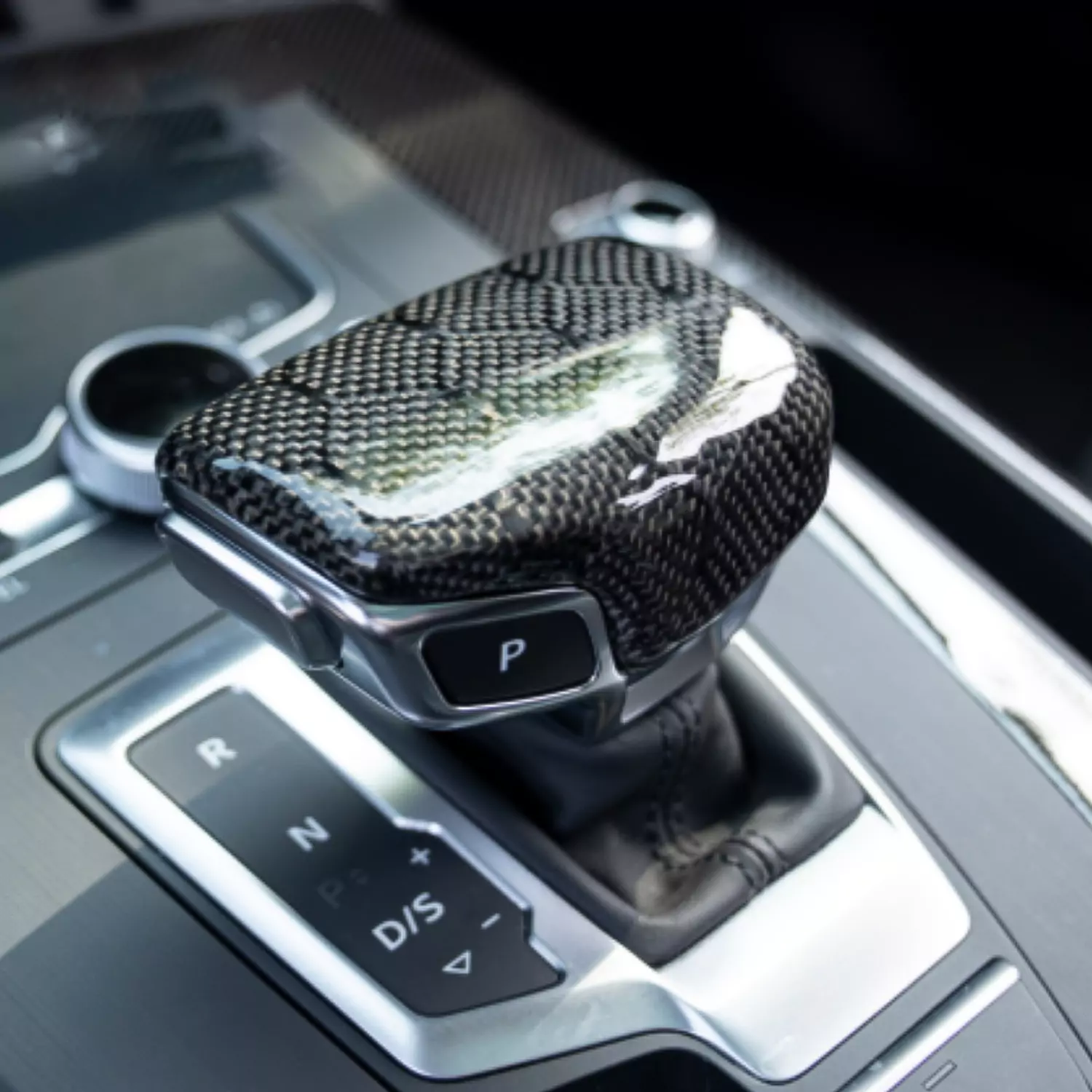 Asign Carbon Fiber Shift Knob Cover For B9.5 2020-2024 Audi A4/S4/A5/S5, Premium Quality, Easy Install