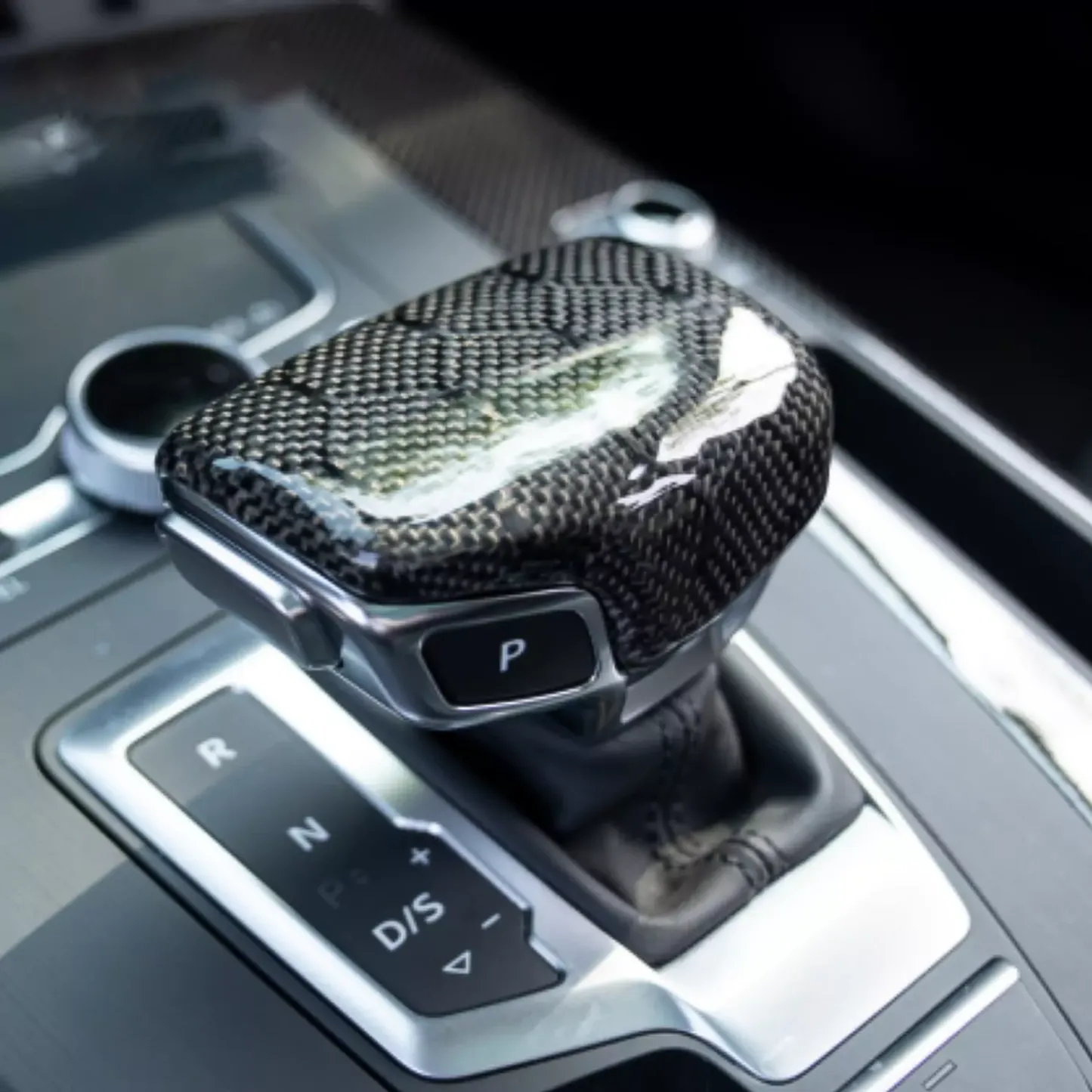 Asign Carbon Fiber Shift Knob Cover For B9.5 2020-2024 Audi A4/S4/A5/S5, Premium Quality, Easy Install