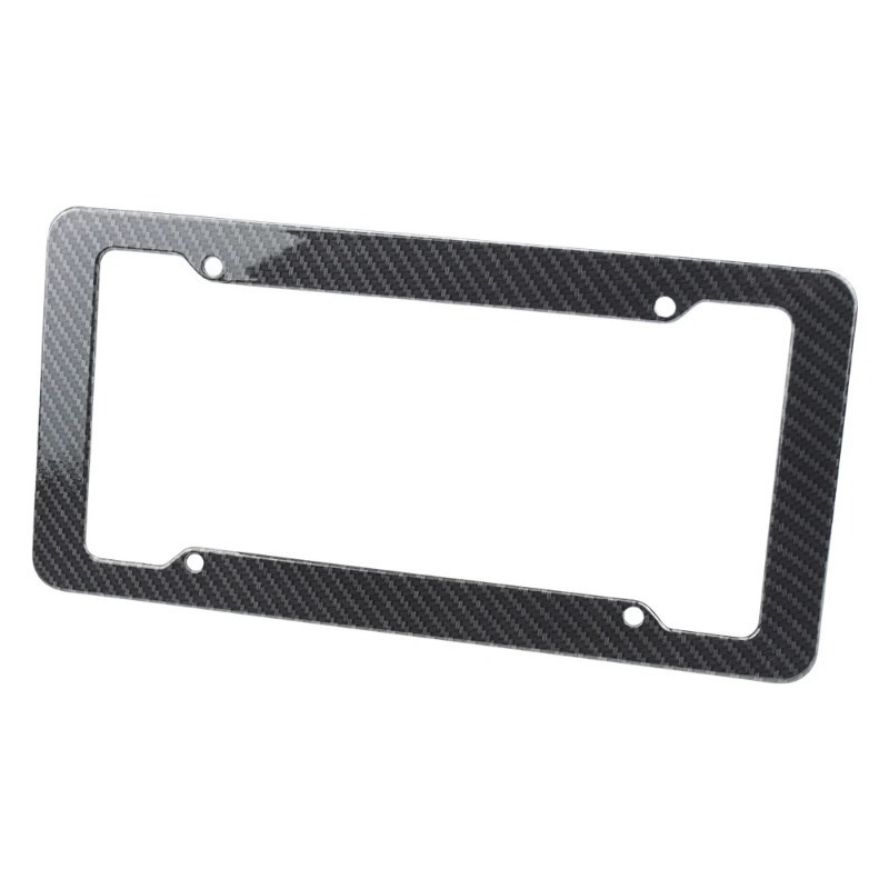 Asign Carbon Fiber License Plate Frame - Waterproof 4-Hole Universal Holder for Front & Rear Plates, Includes Fasteners and Screws
