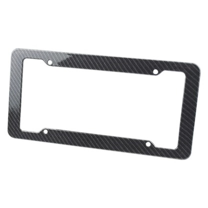 Asign Carbon Fiber License Plate Frame - Waterproof 4-Hole Universal Holder for Front & Rear Plates, Includes Fasteners and Screws