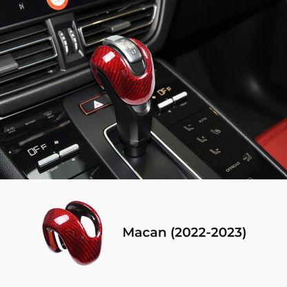 Asign Carbon Fiber Gear Shift Knob Cover for Porsche Macan/Cayenne/Panamera/911/718/Boxster/Cayman