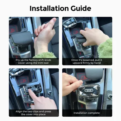 Asign Shift Knob Cover For B9-B9.5 2016-2024 Audi A4/S4/RS4/A5/S5/RS5/Q5/SQ5, Premium Quality, Easy Install