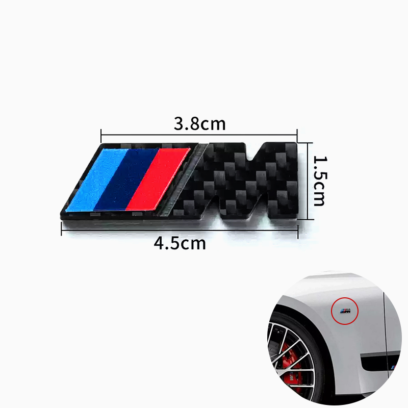 Asign 3D Sport Badge Kit for BMW - ABS Black Chrome/Carbon Fiber