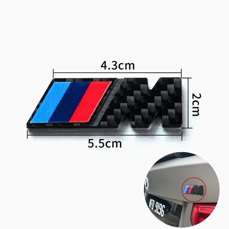 Asign 3D Sport Badge Kit for BMW - ABS Black Chrome/Carbon Fiber