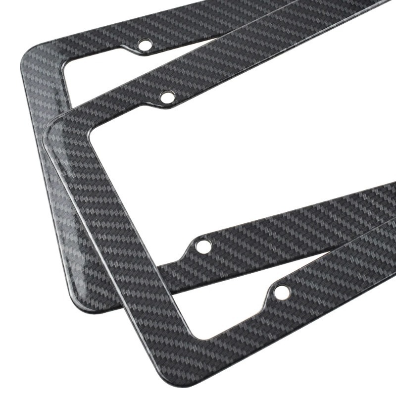Asign Carbon Fiber License Plate Frame - Waterproof 4-Hole Universal Holder for Front & Rear Plates, Includes Fasteners and Screws