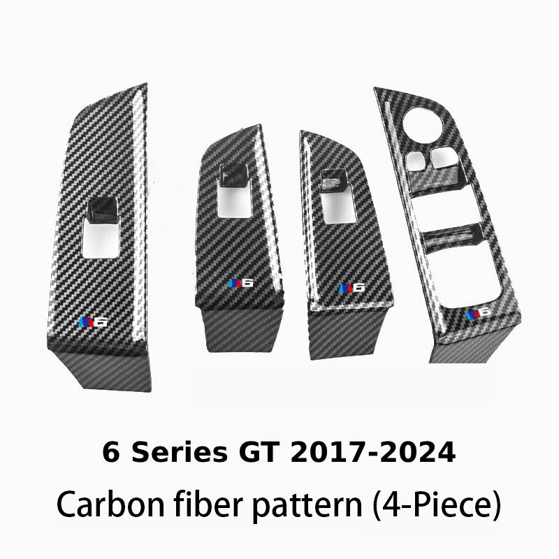 Asign Carbon Fiber Film & Stainless Steel Window Switch Frame Covers for BMW 3, 4, 5, 6, 7 Series, X1,X2, X3, X5 – 4PCS Interior Upgrade