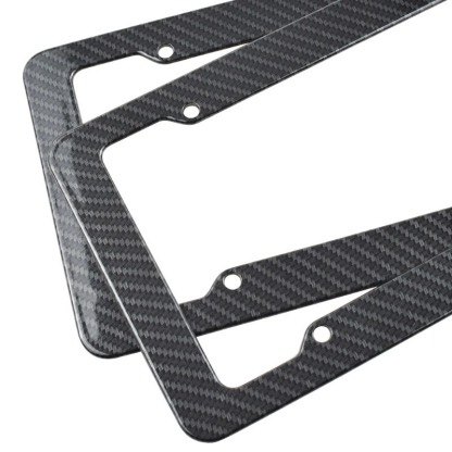 Asign Carbon Fiber License Plate Frame - Waterproof 4-Hole Universal Holder for Front & Rear Plates, Includes Fasteners and Screws