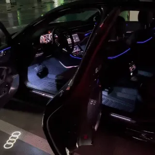 Premium Audi Interior Upgrade Bundle: LED Footwell Lights, Door Bowl Trim & Non-Slip Pedal Covers