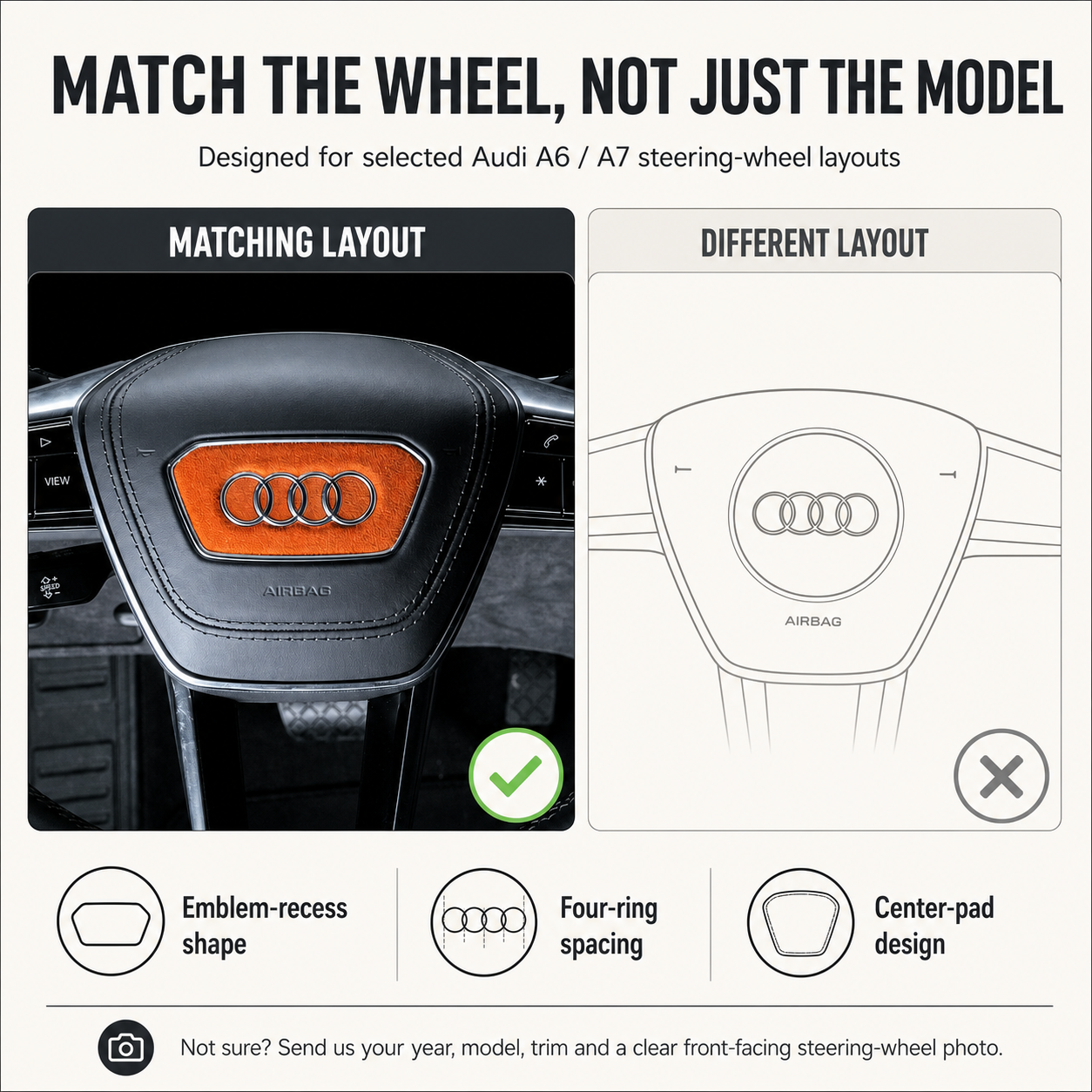 Matching and different steering-wheel layout comparison