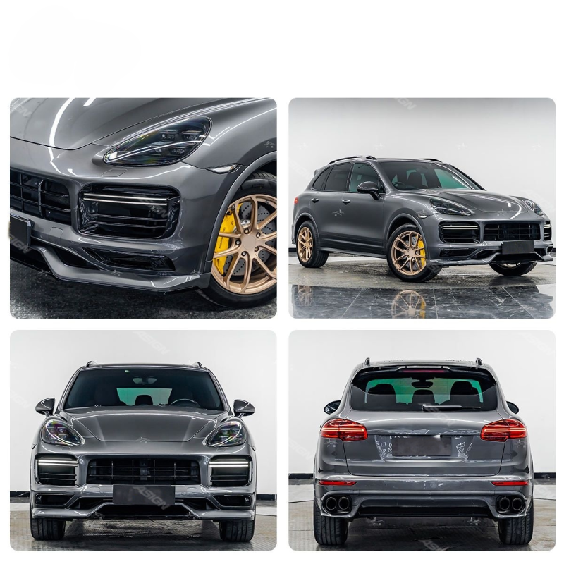 Asign - High Quality 11-14 Cayenne Car Bumper Kit Old to New 9Y0.1 SD Bar with Light+TKT Front Bar and 958.2 Rear Kit
