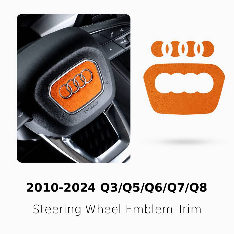 Asign Steering Wheel Logo Accent for Audi Q3 / Q5 / Q6 / Q7 / Q8