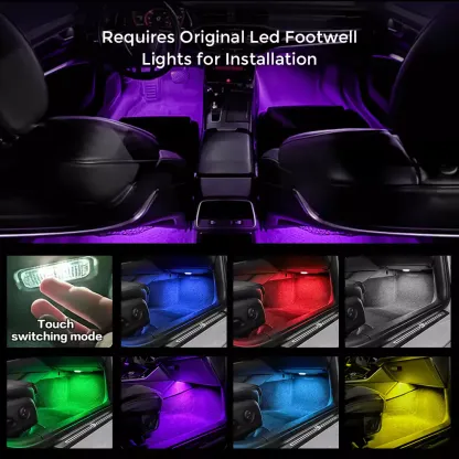 Premium Audi Interior Upgrade Bundle: LED Footwell Lights, Door Bowl Trim & Non-Slip Pedal Covers