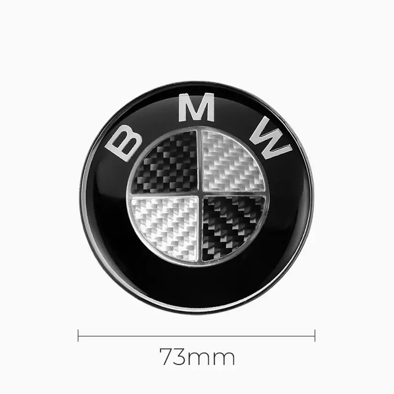 Asign BMW Car Emblem Front and Rear Modified 3D Black and White Carbon Fiber Hood Badge