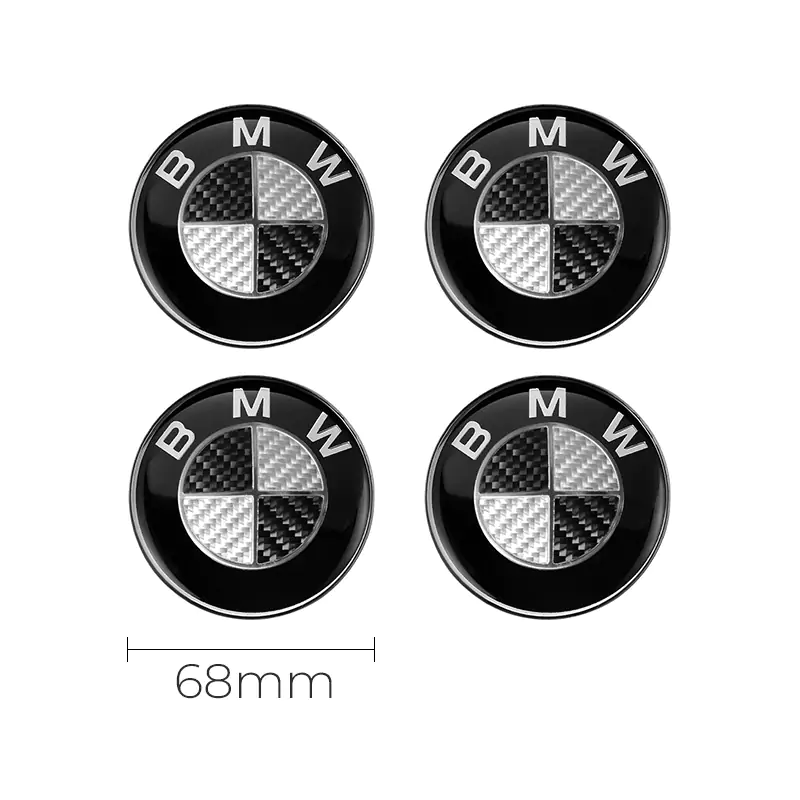 Asign BMW Car Emblem Front and Rear Modified 3D Black and White Carbon Fiber Hood Badge
