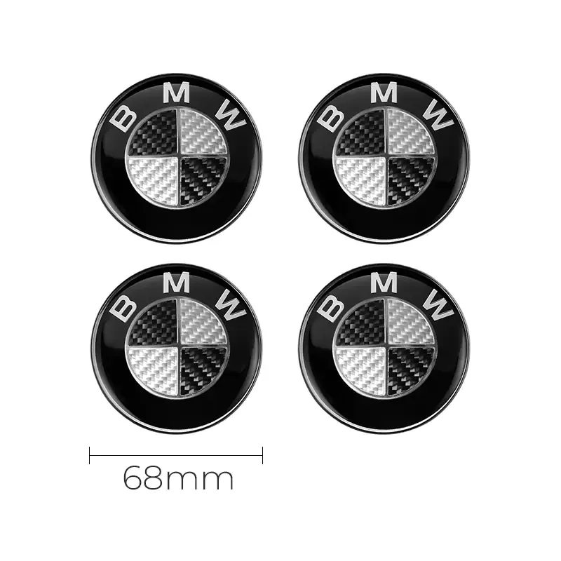 Asign BMW Car Emblem Front and Rear Modified 3D Black and White Carbon Fiber Hood Badge