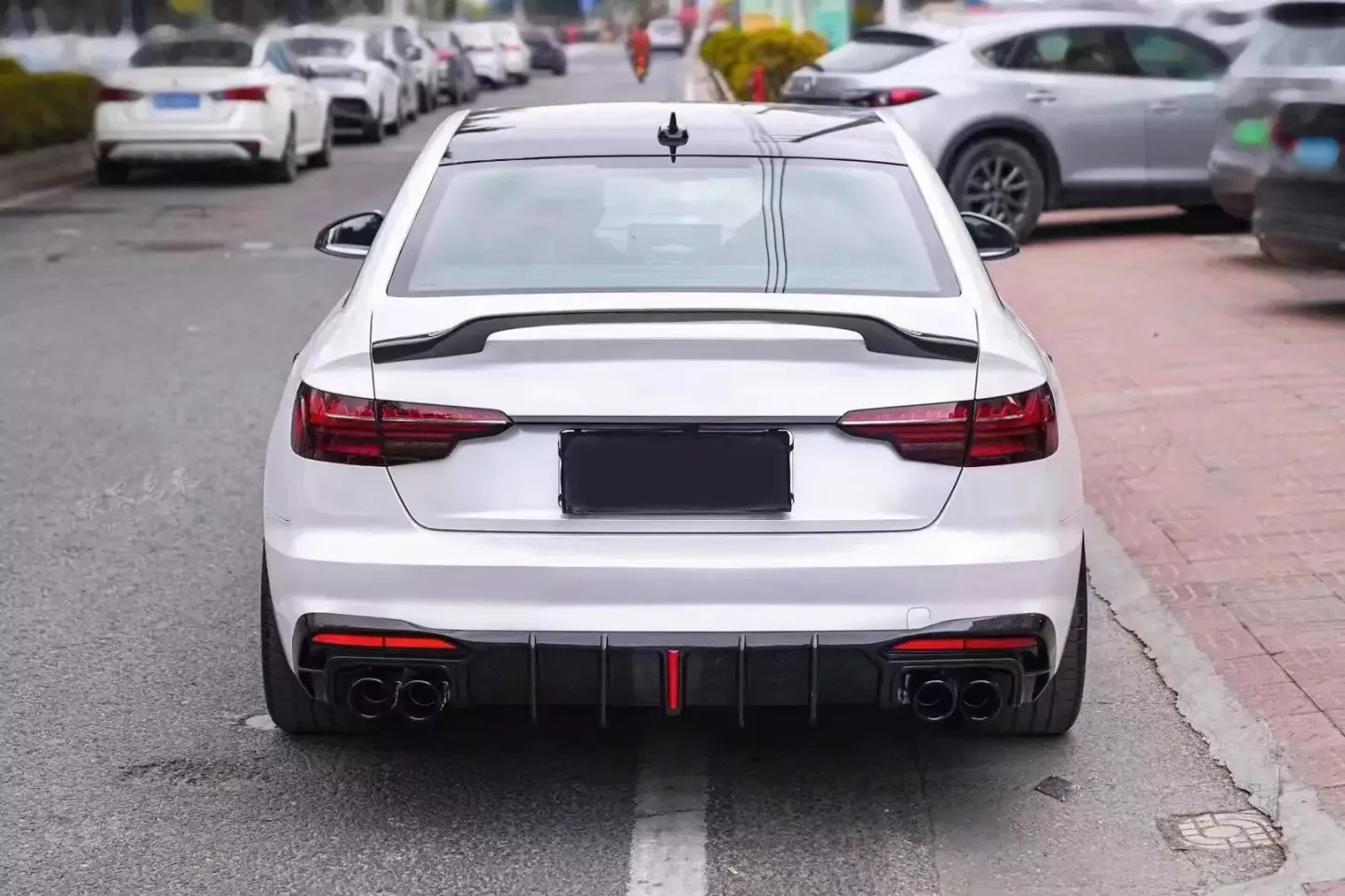 2020-2024 S4 Style A4 S Line carbon fiber diffuser with tail pipe For Audi A4 S4 B9.5