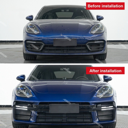 Asign — 2017-2023 for Porsche Panamera 971 Body Kit Upgrade 2025 976 Turbo Front Bumper Assembly with Bar Lights Excludes Headlights