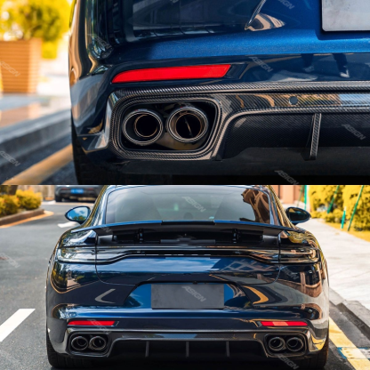 Asign — For Panamera 971 PINDUN Turbo S Bodykit Carbon Fiber Bodykit Rear Bumper Lip Diffuser for Porsche Panamera 971