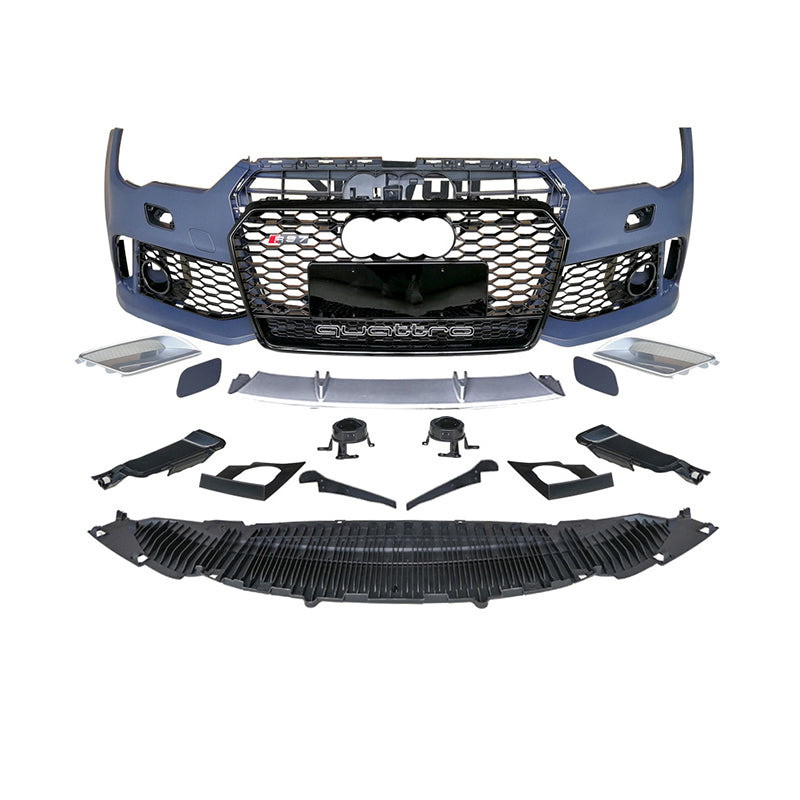 2016-2018 Audi RS7 Front Bumper For A7/S7 C7.5 Body Kits With Honeycomb Grille Fog Light Grille | RS7 Bumper