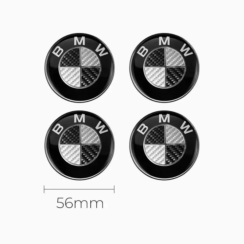 Asign BMW Car Emblem Front and Rear Modified 3D Black and White Carbon Fiber Hood Badge