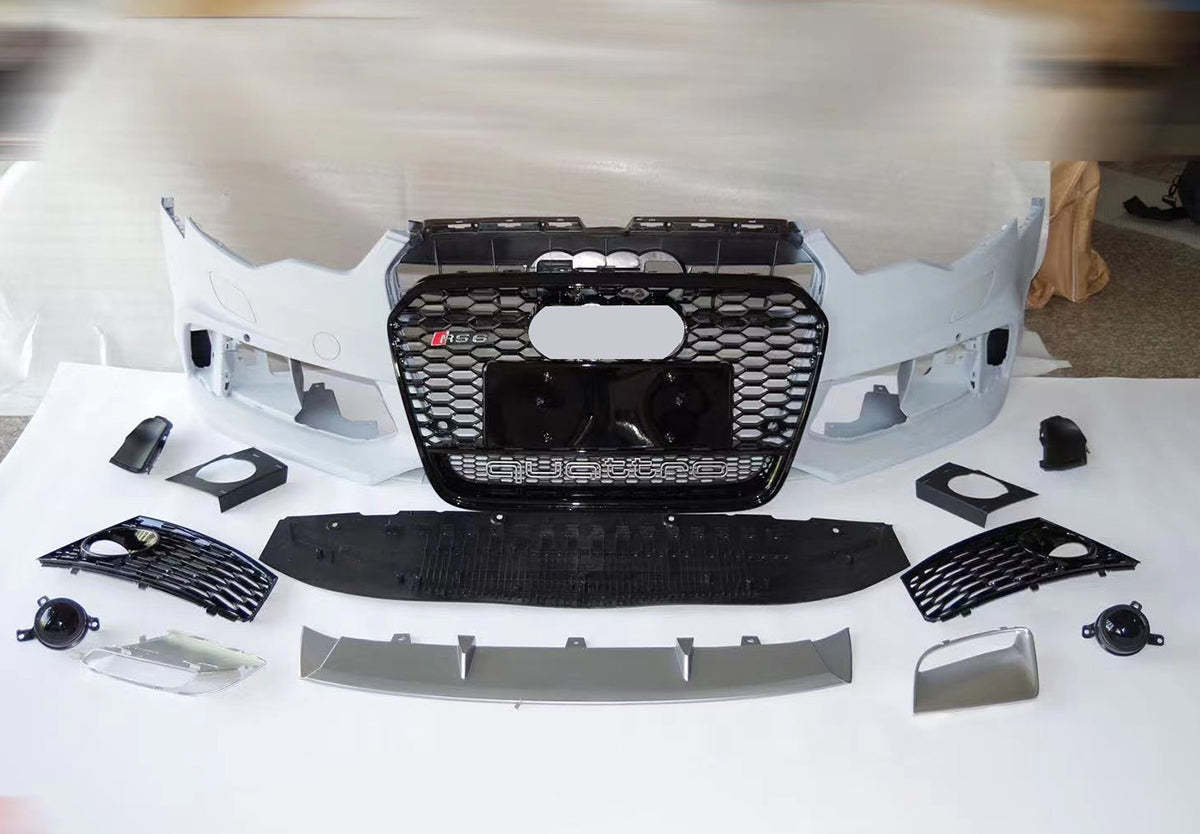 2012-2015 Audi RS6 Front Bumper For A6/S6 C7 Body Kits C7 To C7.5 Bumper With Honeycomb Grille Front Lip | RS6 Bumper