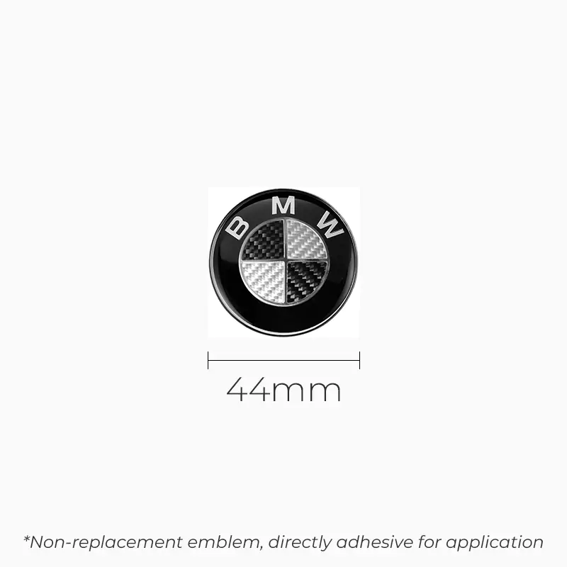 Asign BMW Car Emblem Front and Rear Modified 3D Black and White Carbon Fiber Hood Badge