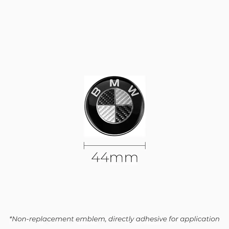 Asign BMW Car Emblem Front and Rear Modified 3D Black and White Carbon Fiber Hood Badge
