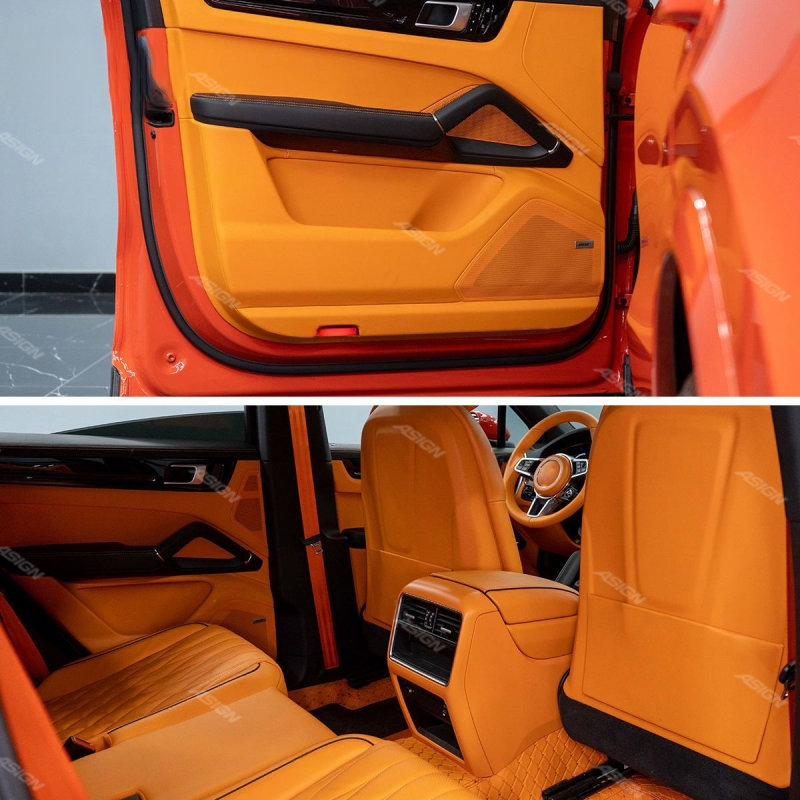 Asign - 2018-2023 for Porsche for Cayenne Real Leather Upholstery Kit Popular Style Interior Upgrade Using PU Leather