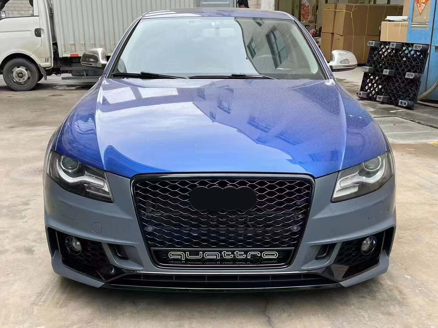 2008-2012 Audi RS4 Front Bumper For A4/S4 B8 Body Kits With Fog Light Grille Honeycomb Grille | RS4 Front Bumper