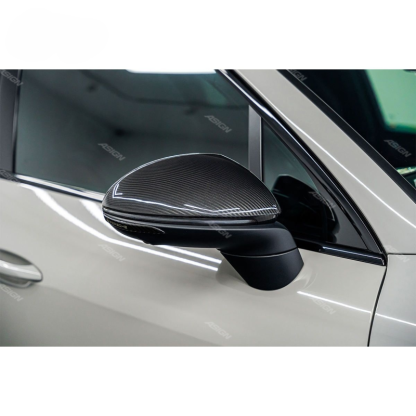Asign - PINDUN New Dry Carbon Fiber Side Mirror with Blind Spot Function for 2018-2025 Cayenne Left Rearview Mirror