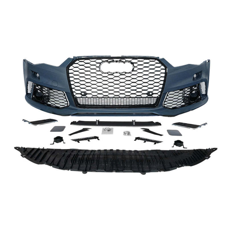 2016-2018 Audi RS6 Front Bumper For A6/S6 C7.5 Body Kits With Honeycomb Grille Front Lip | RS6 Bumper