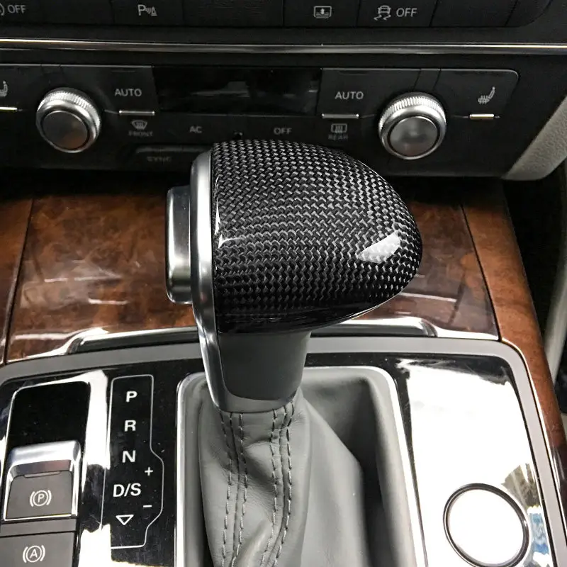 Asign Replacement Carbon Fiber Gear Shift Knob Cover For Audi A4/A5/A6/Q5/Q7