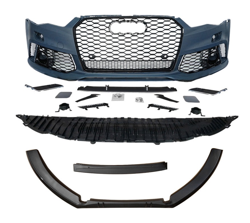 2012-2015 Audi RS6 Front Bumper For A6/S6 C7 Body Kits C7 To C7.5 Bumper With Honeycomb Grille Front Lip | RS6 Bumper