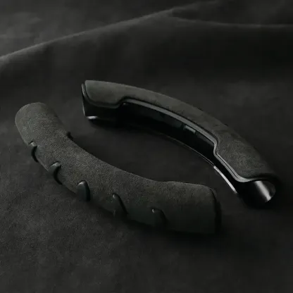 Asign Universal Non-Slip Microfiber Suede Steering Wheel Grip Covers (2-Piece Set, Multi-Color)