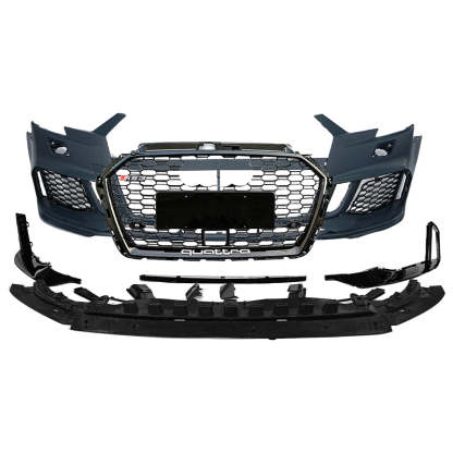 2017-2019 Audi RS3 Front Bumper For A3/S3 8V.5 Body Kits With ACC Honeycomb Grille Front Lip For | RS3 Bumper