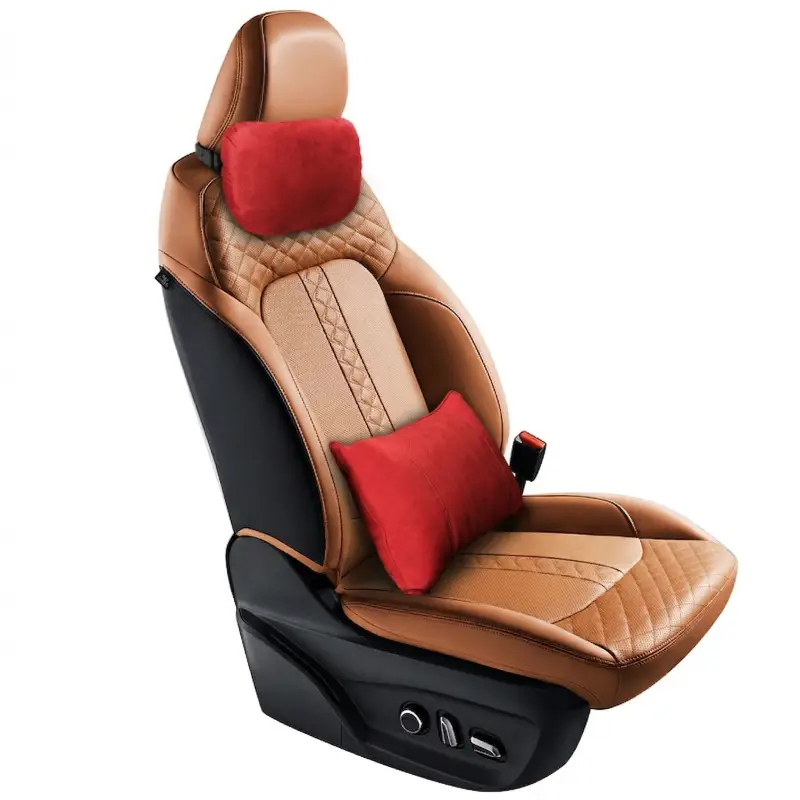 Asign Premium Suede Neck And Lumbar Support Pillow For Universal