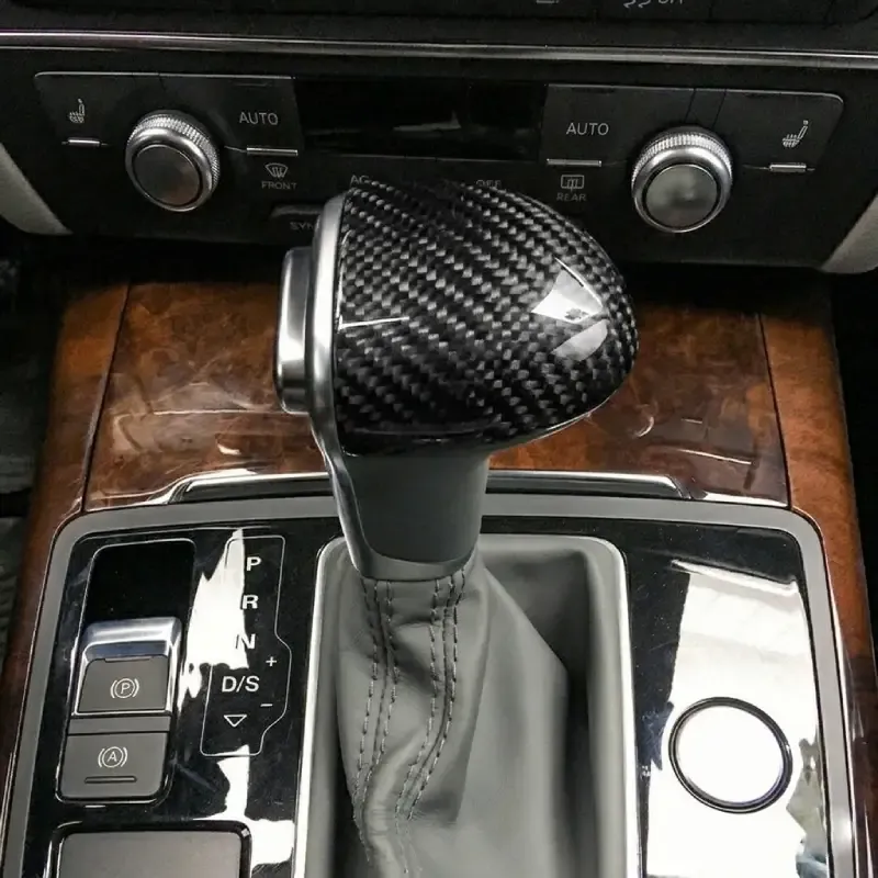 Asign Replacement Carbon Fiber Gear Shift Knob Cover For Audi A4/A5/A6/Q5/Q7