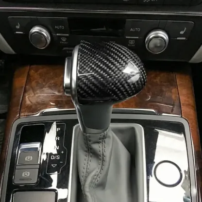 Asign Replacement Carbon Fiber Gear Shift Knob Cover For Audi A4/A5/A6/Q5/Q7