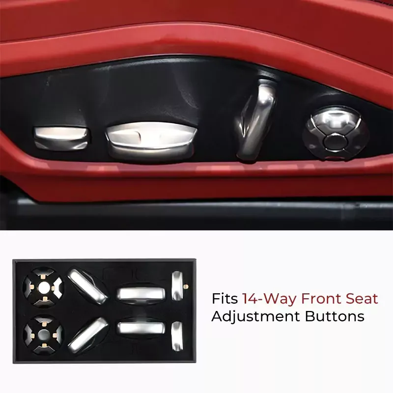 Asign Chrome Seat Adjustment Button Cover for 2022+ Porsche Models