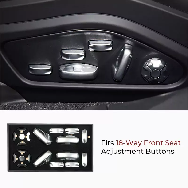 Asign Chrome Seat Adjustment Button Cover for 2022+ Porsche Models