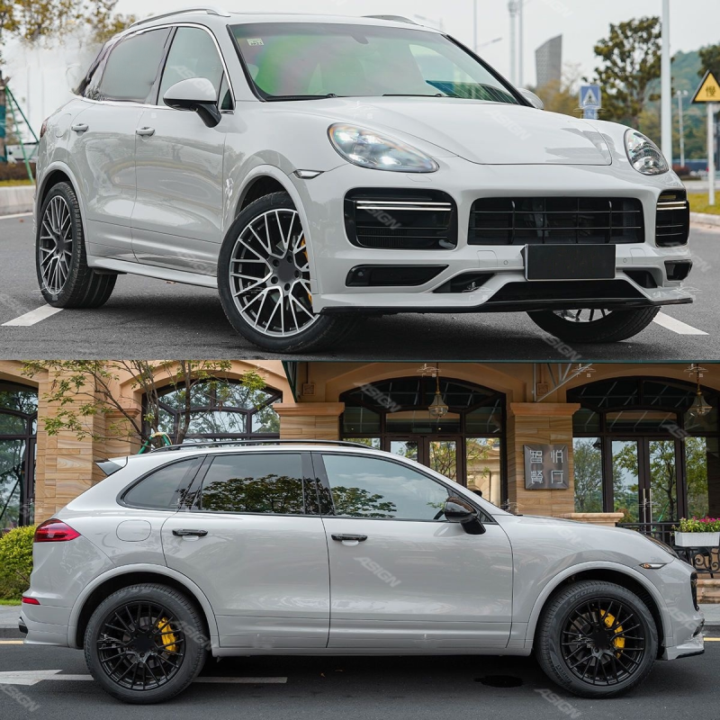 Asign — 58.1 Upgrade to 958.2 Rear Kit Tailgate 2018 9Y0 Turbo S Front Facelift Bodykit Car Conversion for Porsche Cayenne 958 Body Kit