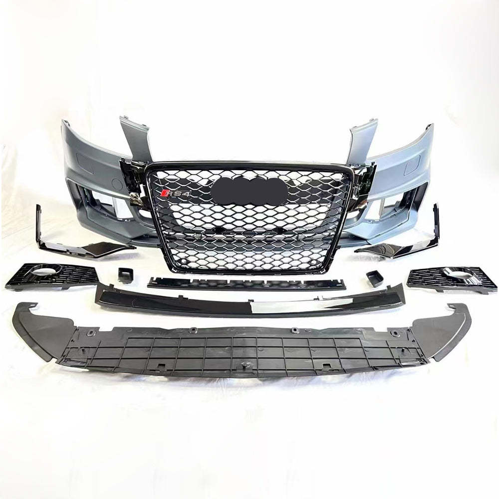 2008-2012 Audi RS4 Front Bumper For A4/S4 B8 Body Kits With Fog Light Grille Honeycomb Grille | RS4 Front Bumper
