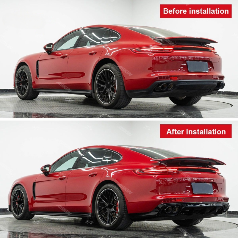 Asign — 2017-2021 for Porsche Panamera 971 Upgrade Rear Bumper Facelift Front Bodykit Side Skirt Rear Diffuser for Turbo Car