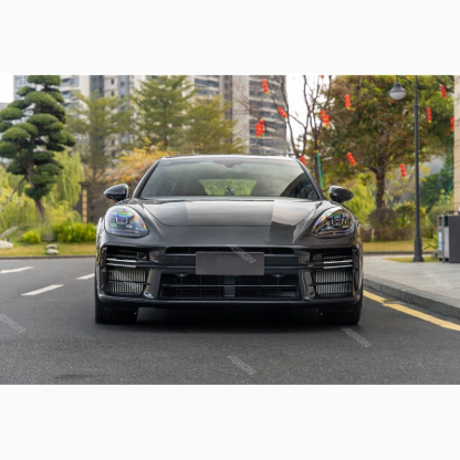 Asign — 2017-2023 for Porsche Panamera 971 Body Kit Upgrade 2025 976 Turbo Front Bumper Assembly with Bar Lights Excludes Headlights